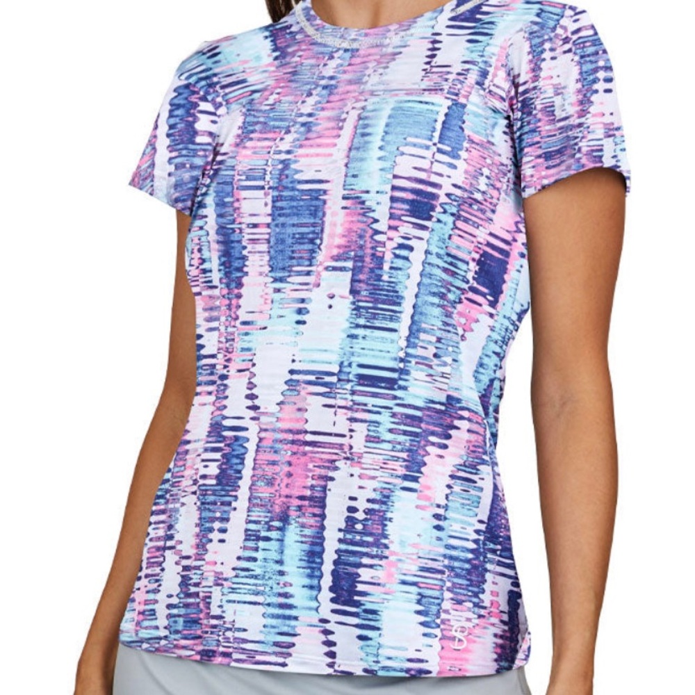 SofiBella UV Feather VIBES TShirt XS NWT